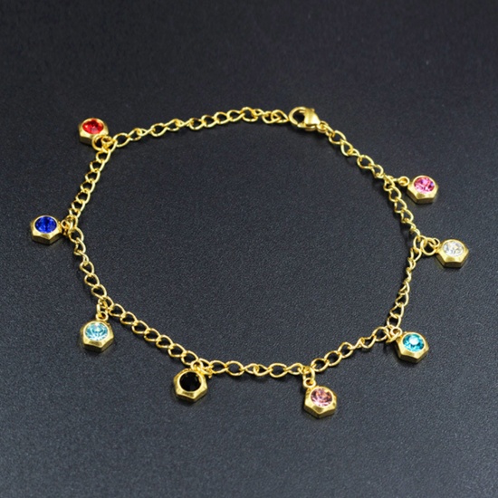 Picture of 304 Stainless Steel Ins Style Anklet Gold Plated 22cm(8 5/8") long