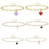 Immagine di 304 Acciaio Inossidabile San Valentino Catena Cavigliere Oro Placcato Multicolore Smalto Cuore 21cm lunghezza, 1 Pz
