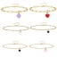 Immagine di 304 Acciaio Inossidabile San Valentino Catena Cavigliere Oro Placcato Multicolore Smalto Cuore 21cm lunghezza, 1 Pz