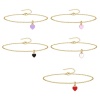 Immagine di 304 Acciaio Inossidabile San Valentino Catena Cavigliere Oro Placcato Multicolore Smalto Cuore 21cm lunghezza, 1 Pz