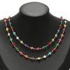 Picture of 304 Stainless Steel Link Chain Heart Gold Plated Multicolor Enamel 5mm