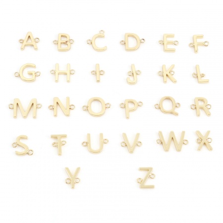 Brass Connectors Gold Plated Capital Alphabet/ Letter Message " A-Z "