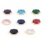 Picture of Brass & Glass Connectors Gold Plated Multicolor Oval 18mm x 10mm