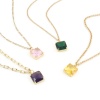 Picture of Brass & Glass Charms Gold Plated Multicolor Square 18mm x 12mm