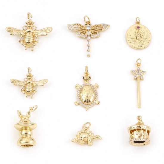 Picture of Brass Charms Gold Plated Bee Animal Tortoise                                                                                                                                                                                                                  