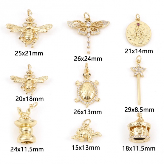 Picture of Brass Charms Gold Plated Bee Animal Tortoise                                                                                                                                                                                                                  