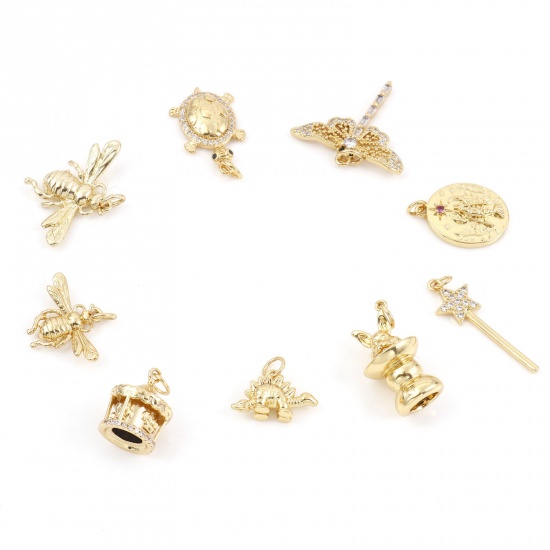 Picture of Brass Charms Gold Plated Bee Animal Tortoise                                                                                                                                                                                                                  