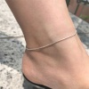 Picture of 304 Stainless Steel Simple Snake Chain Anklet Multicolor 20cm(7 7/8") long 