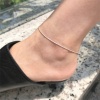 Picture of 304 Stainless Steel Simple Snake Chain Anklet Multicolor 20cm(7 7/8") long 