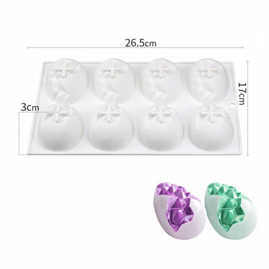 Picture of Silicone Easter Day Fondant Cake Sugarcraft Clay Mold Easter Egg White