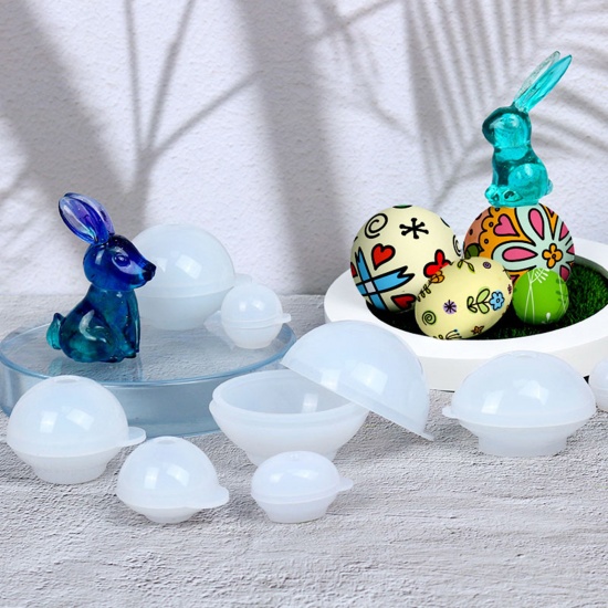 Picture of Silicone Easter Day Fondant Cake Sugarcraft Clay Mold Easter Egg White