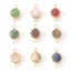 Immagine di 1 Pz Placcatura Sottovuoto Gemma Pendenti Charms Connettori Tondo Oro Placcato Multicolore 18mm x 10mm