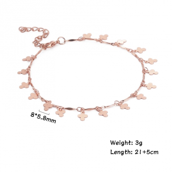 Picture of 304 Stainless Steel Stylish Link Chain Anklet Multicolor Cross Tassel 21cm(8 2/8") long 