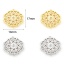Immagine di Ottone Connettore Accessori Vero Oro Placcato Fiore Micro Spianare Trasparente Cubic Zirconiae 17mm x 14mm, 2 Pz