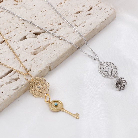 Picture of Brass Connectors Real Gold Plated Flower Micro Pave Clear Cubic Zirconia 17mm x 14mm