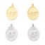 Immagine di Ottone Charms Ovale Vero Oro Placcato Elefante 23mm x 13.5mm, 2 Pz