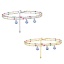 Immagine di 304 Acciaio Inossidabile Elegante Cavo Catena Cavigliera Multistrato A Strati Multicolore Malocchio 22cm lunghezza, 1 Pz