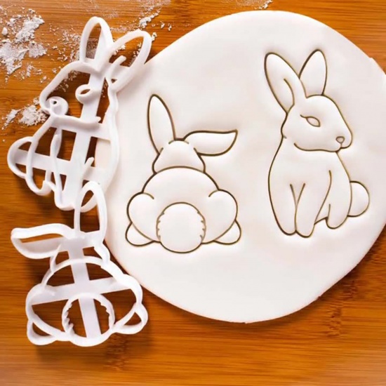 Immagine di Plastica Pasqua Strumenti per Fustelle per Biscotti Fai-da-te Bianco Coniglio 1 Pz