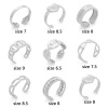Picture of 304 Stainless Steel Open Adjustable Rings Silver Tone