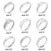 Imagen de 304 Acero Inoxidable Abierto Ajustable Anillos Tono de Plata 1 Unidad