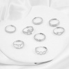 Imagen de 304 Acero Inoxidable Abierto Ajustable Anillos Tono de Plata 1 Unidad