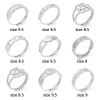 Picture of 304 Stainless Steel Open Adjustable Rings Silver Tone