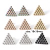 Bild von 304 Edelstahl Geometrie Serie Ohrring Bunt Dreieck 18mm x 16mm, Drahtstärke: (21 gauge), 1 Paar