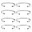 Immagine di 304 Acciaio Inossidabile Positive Energie Aprire Braccialetti Tono Argento Lettere 6.5cm x 5.5cm, 1 Pz