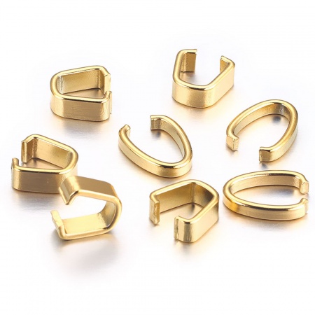304 Stainless Steel Pendant Pinch Bails Clasps Multicolor