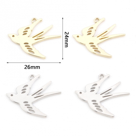 Picture of Zinc Based Alloy Charms Multicolor Swallow Bird 26mm x 24mm