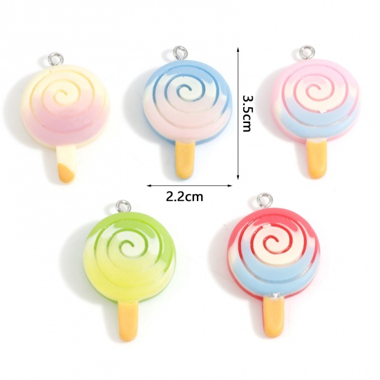 Picture of Resin Pendants Lollipop Multicolor 3.5cm x 2.2cm