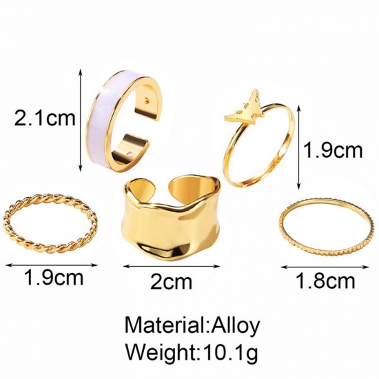 Picture of Stylish Open Adjustable Knuckle Band Midi Rings Multicolor Star Moon Clear Rhinestone 21mm(US Size 11.5) - 18mm(US Size 7.75), 1 Set