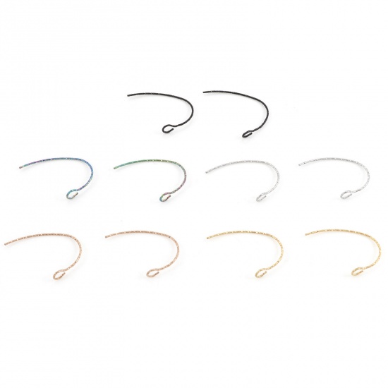 Picture of 316 Stainless Steel Ear Wire Hooks Earring U-shaped Multicolor