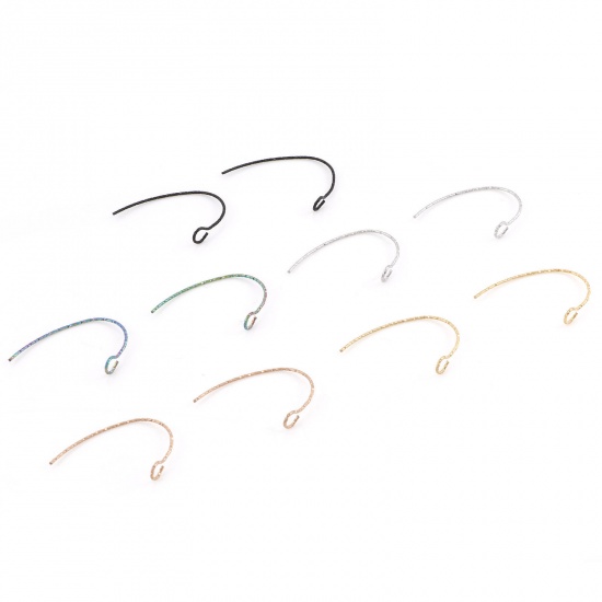 Picture of 316 Stainless Steel Ear Wire Hooks Earring U-shaped Multicolor