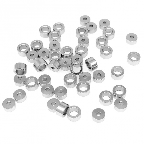 Picture of 304 Stainless Steel Beads Round Silver Tone