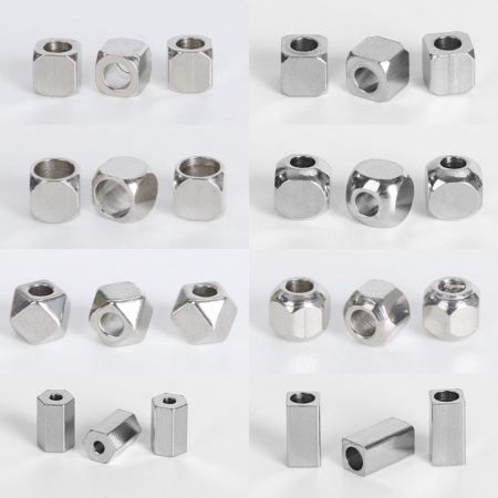 304 Edelstahl Perlen Geometrie Silberfarbe 20 PCs
