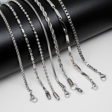 304 Stainless Steel Link Chain Necklace Silver Tone