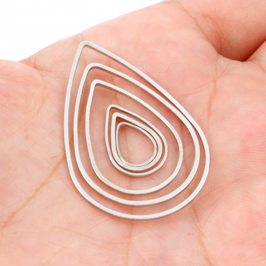Image de 20 Pcs Connecteurs Pendentifs de Cadre de Lunette Géométrique en Laiton Plaqué Or KC