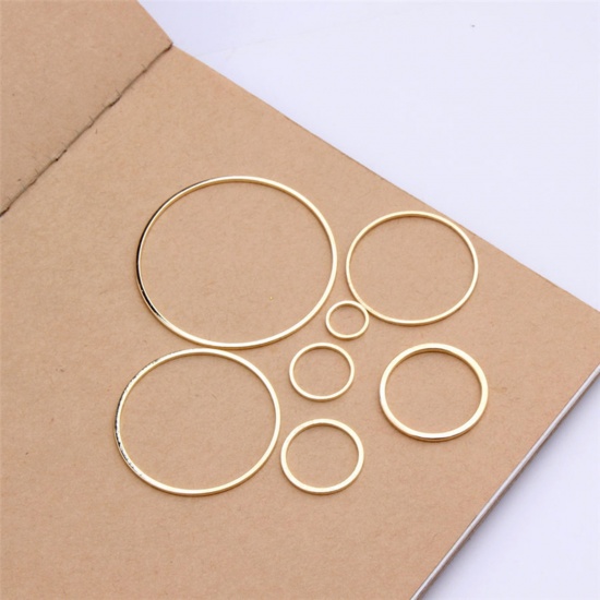 Picture of Brass Geometric Bezel Frame Charms Connectors KC Gold Plated                                                                                                                                                                                                  