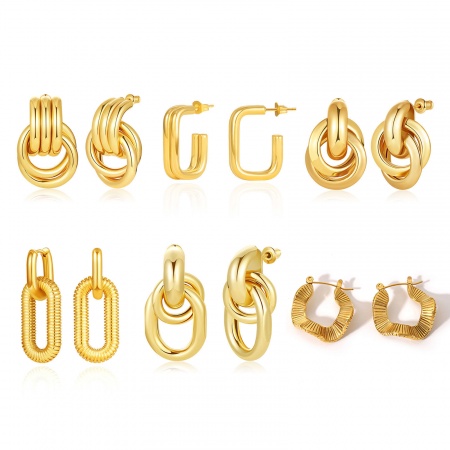 Eco-friendly Stylish Exquisite Real Gold Plated 304 Stainless Steel Earrings For Women Gift