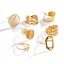 Immagine di Ipoallergenico Semplice & Casual Retrò 18K Vero Oro Placcato 304 Acciaio Inossidabile Aperto Ovale Anello Unisex Festa 1 Pz