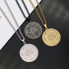 Picture of 304 Stainless Steel Religious Curb Link Chain Necklace Multicolor Round Magic Array 60cm(23 5/8") long