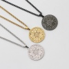 Picture of 304 Stainless Steel Religious Curb Link Chain Necklace Multicolor Round Magic Array 60cm(23 5/8") long