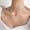 Imagen de Respetuoso del Medio Ambiente Exquisito Elegante 18K Oro Real Chapado 304 Acero Inoxidable & Circón Artificial Cable Cadena Cruz Irregular Collar con Colgante Para Mujeres 1 Unidad