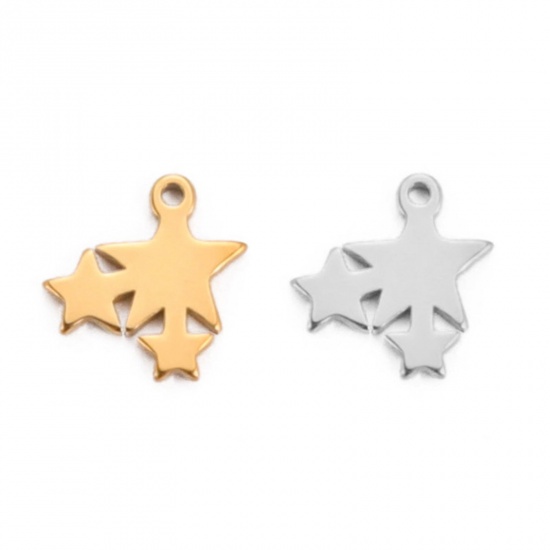 Picture of 304 Stainless Steel Charms Multicolor Star 10mm x 11mm