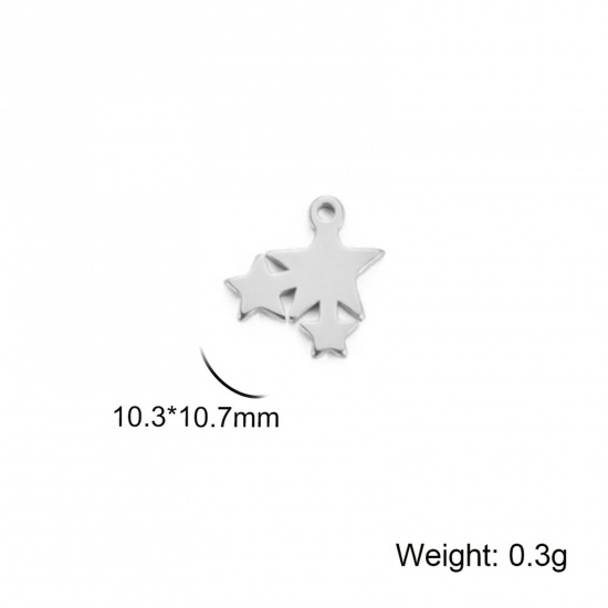 Picture of 304 Stainless Steel Charms Multicolor Star 10mm x 11mm