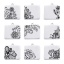 Image de Breloques en 304 Acier Inoxydable Carré Argent Mat Fleurs 18mm x 18mm , 1 Pièce