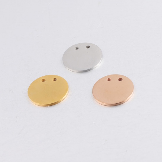 Picture of 304 Stainless Steel Connectors Charms Pendants Multicolor Round Polished