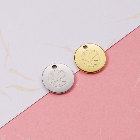 304 Edelstahl Charms Rund Bunt Blitz 12mm D., 1 Stück
