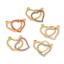 Picture of 304 Stainless Steel Connectors Gold Plated Multicolor Heart Enamel 26mm x 14mm